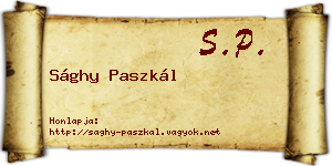 Sághy Paszkál névjegykártya